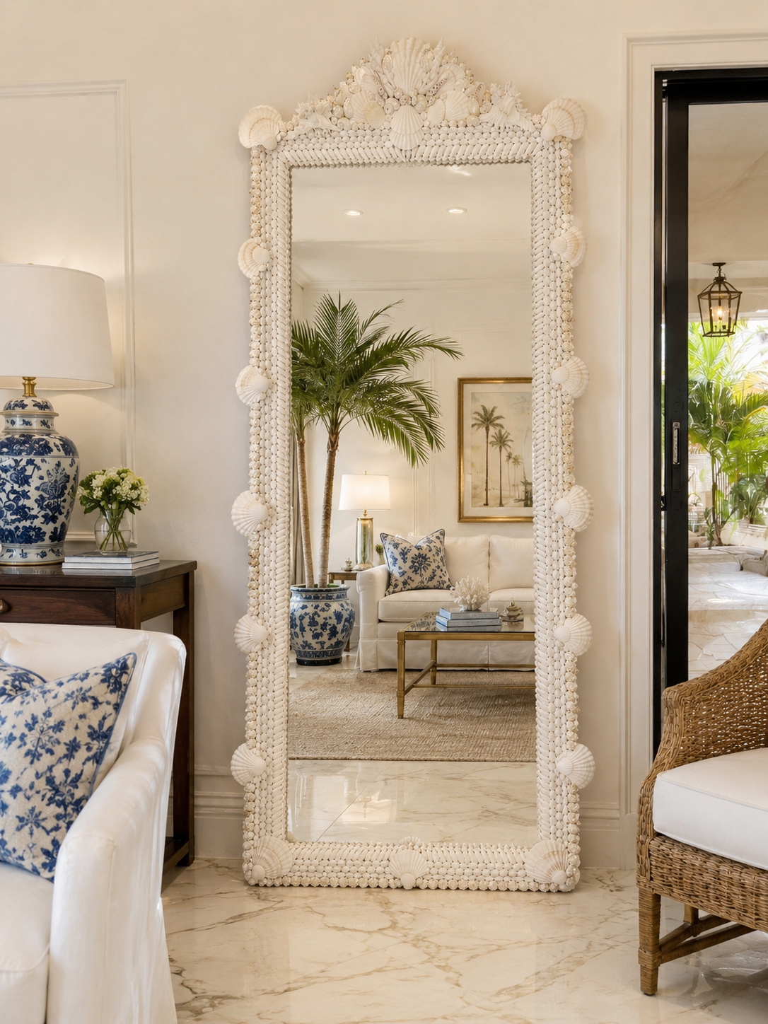 Grotto Style Shell Mirror